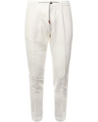 Eleventy - Weiße Jogginghose Mit Kordelzug - Lyst