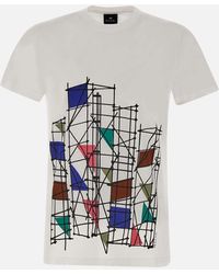 Paul Smith - T-Shirt Mit Scaffold-Print Aus Bio-Baumwolle – Weiß - Lyst