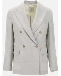 Eleventy - Eisgrauer Woll-Leinen-Blazer - Lyst