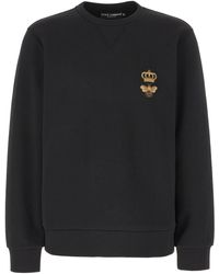 Dolce & Gabbana - Felpa in Jersey Ricamato A motivo - Lyst