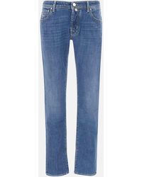 Jacob Cohen - Blaue Super-Slim-Fit-Jeans Von Nick Mit Goldenen Logo-Knöpfen - Lyst