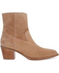 Stuart Weitzman - Braune Spitze Stiefel Mit Seitlichem Reißverschluss - Lyst