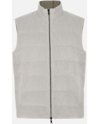 Eleventy - Weißes Leinen-Gilet Mit Taschen - Lyst