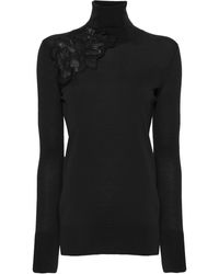 Ermanno Scervino - Merino Wool Lace Turtleneck Sweater - Lyst