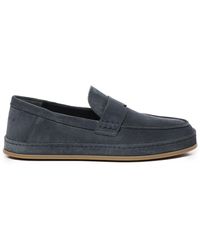 Hogan - H683 Blaue Wildleder Slipper - Lyst