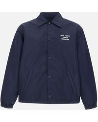 Drole de Monsieur - Slogan Wasserabweisende Blaue Jacke - Lyst