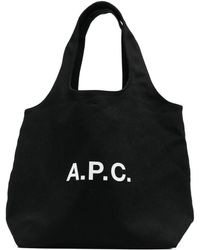 A.P.C. - Ninon Schultertasche Aus Schwarzem Canvas - Lyst