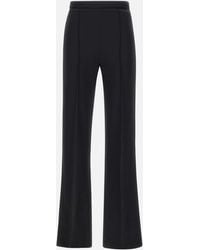 Elisabetta Franchi - Crepe-Hose Mit Weitem Bein Und Satinbändern - Lyst