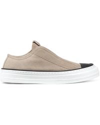 Brunello Cucinelli - Taupe SUDE SLIP Sneaker - Lyst