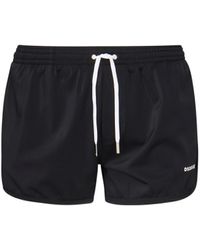 DSquared² - Schwarze Logo-Midi-Badehose - Lyst