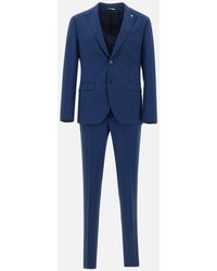 Manuel Ritz - Blaue Stretch-Woll-Zweiteiler - Lyst