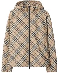 Burberry - Alabaster Überprüfen Jacke Mit Kapuze - Lyst