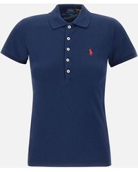Polo Ralph Lauren - Marineblaues Slim-Fit-Poloshirt Aus Baumwolle - Lyst