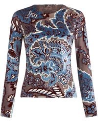 Etro - Velvet And Tulle Top For - Lyst