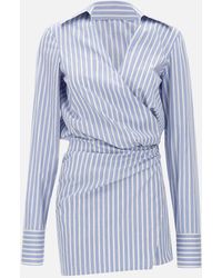 The Attico - Hellblaue Fliederstreifen Mini-Kleid - Lyst