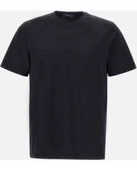 Herno - Schwarzes T-Shirt Aus Superfeiner Baumwolle Mit Normaler Passform - Lyst