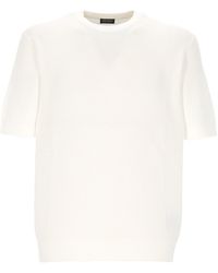 ZEGNA - Weißes Rundhals-T-Shirt - Lyst