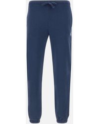 Polo Ralph Lauren - Blaue Jogginghose Aus Baumwolle Mit Elastischem Bund Und Gesticktem Logo - Lyst