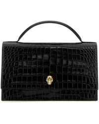 McQueen - Alexander MC Queen Skull Schwarzes Kalb Leder kleiner Handtasche - Lyst