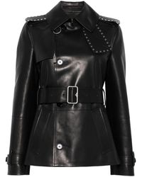 Burberry - Schwarzes Kalb Leder Frauen 's Jacke - Lyst