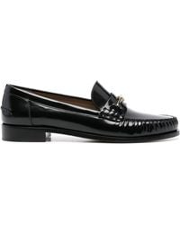 Ferragamo - Schwarze Flache Mokassins Mit Kette - Lyst