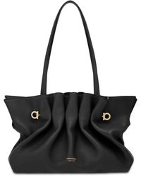 Ferragamo - Schwarze Schultertasche Aus Weichem Material - Lyst