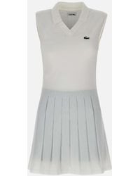 Lacoste - Weißes Tenniskleid Mit Shorts - Lyst