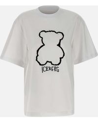 Iceberg - Weißes Baumwoll-T-Shirt Mit Gesticktem Logo - Lyst