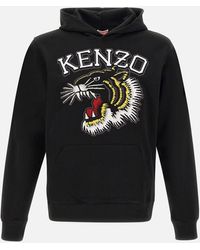 KENZO - Tiger Varsity Sweatshirt Aus Schwarzer Baumwolle Mit Mehrfarbigem Logo - Lyst