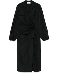 Blumarine - Schwarzes Langes Baumwollkleid - Lyst