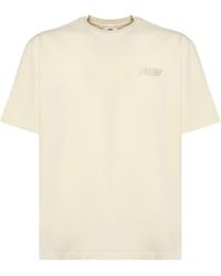 Autry - Weißes Baumwoll-T-Shirt Mit Rundem Kragen - Lyst