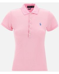 Polo Ralph Lauren - Babyrosa Baumwoll-Poloshirt Mit Gesticktem Logo - Lyst