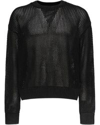 Represent - Schwarzer Baumwollpullover Mit Offenem Strickmuster - Lyst