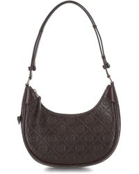 Tory Burch - T Monogram Schokoladenkalbsleder Schultertasche - Lyst