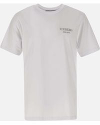 Iceberg - T-Shirt Aus Jersey-Baumwolle, Weiß, Rundhalsausschnitt - Lyst