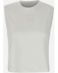 Iceberg - Weißes Ärmelloses Baumwolloberteil Mit Logo - Lyst
