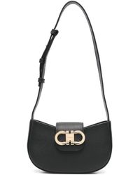 Ferragamo - Schwarze Schultertasche Mit Umschlag - Lyst