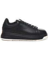 Emporio Armani - Schwarze Sneakers Mit Logo - Lyst