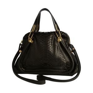 Chloé Black Paraty Python Bag