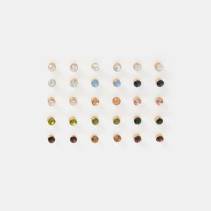 Accessorize White Gemstone Stud Earrings 15 Pack