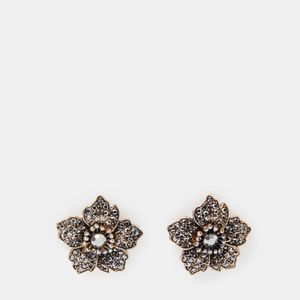 Accessorize Metallic Rhinestone Flower Stud Earrings