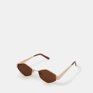 Accessorize White Hexagonal Metal Sunglasses