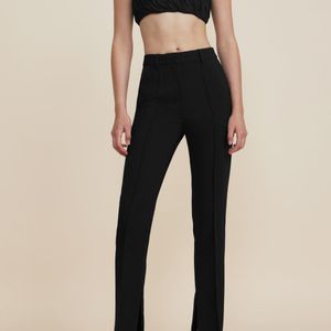 Acler Black High Waist Flared Pant, Polyester Viscose Rayon Elastane
