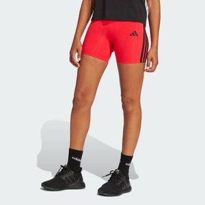 Adidas Red Essentials 3-Stripes High Waisted Biker Shorts