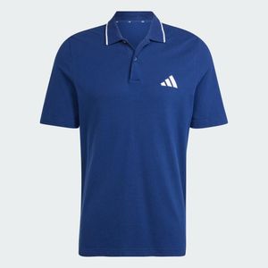 Adidas Blue Essentials Small Logo Piqué Polo Shirt for men