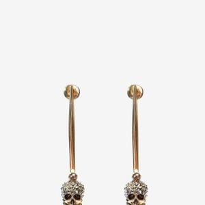 Alexander McQueen Stick Skull Earrings メタリック