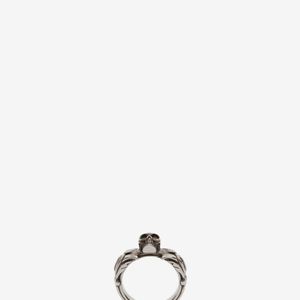 Alexander McQueen Strukturierter Skull-Ring in Mettallic für Herren