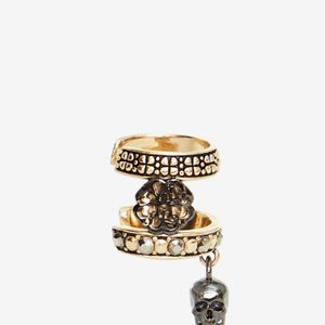Alexander McQueen Skull And Charm Seal Ear Cuff メタリック