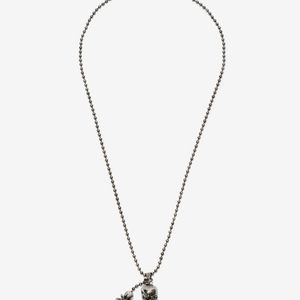 Alexander McQueen Halskette mit Spinne und Skull in Mettallic für Herren