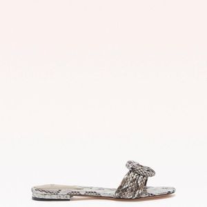 Alexandre Birman White Vicky Python Flat Slide